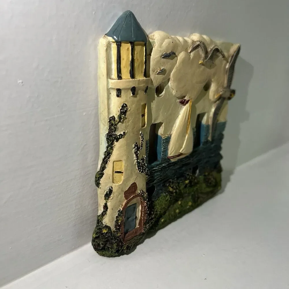 Lighthouse Ocean Seagulls & Sailboat 3D Double Light Switch Plate 5